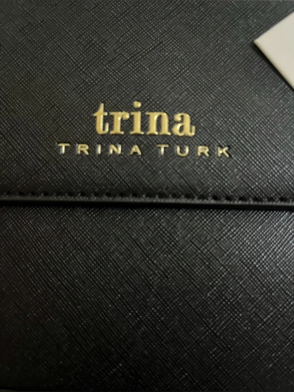 Trina Turk Black Professional Top-Handle Satchel/Crossbody with Gold Hardware - Picture 13 of 13
